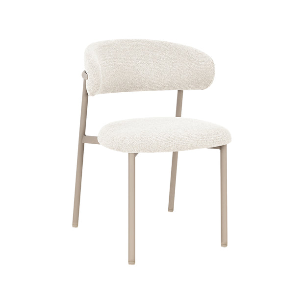 LABEL51 Eetkamerstoelen Kaito - Naturel - Geweven - Beige Metalen Frame