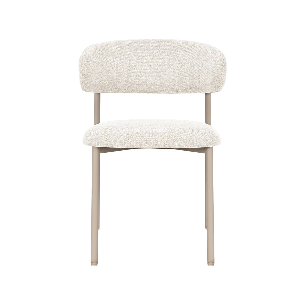 LABEL51 Eetkamerstoelen Kaito - Naturel - Geweven - Beige Metalen Frame