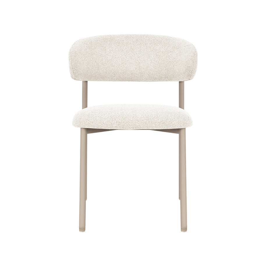 LABEL51 Eetkamerstoelen Kaito - Naturel - Geweven - Beige Metalen Frame