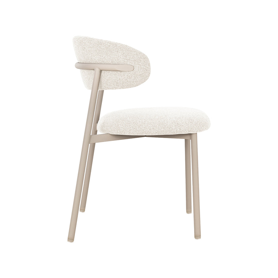 LABEL51 Eetkamerstoelen Kaito - Naturel - Geweven - Beige Metalen Frame