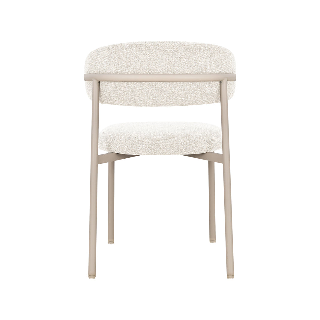 LABEL51 Eetkamerstoelen Kaito - Naturel - Geweven - Beige Metalen Frame
