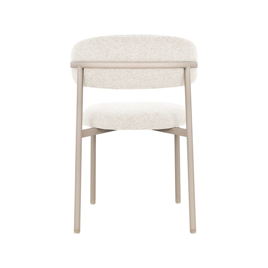 LABEL51 Eetkamerstoelen Kaito - Naturel - Geweven - Beige Metalen Frame