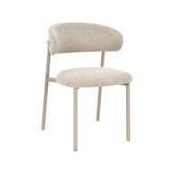 LABEL51 Eetkamerstoelen Kaito - Beige - Geweven - Beige Metalen Frame