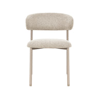 LABEL51 Eetkamerstoelen Kaito - Beige - Geweven - Beige Metalen Frame