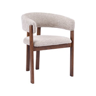 LABEL51 Eetkamerstoelen Osaka - Beige - Geweven - Walnoot Houten Frame