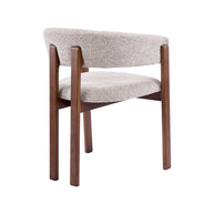 LABEL51 Eetkamerstoelen Osaka - Beige - Geweven - Walnoot Houten Frame