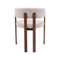 LABEL51 Eetkamerstoelen Osaka - Beige - Geweven - Walnoot Houten Frame