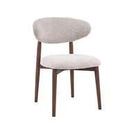 LABEL51 Eetkamerstoelen Kyoto - Beige - Geweven - Walnoot Houten Frame
