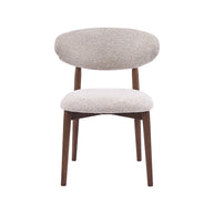 LABEL51 Eetkamerstoelen Kyoto - Beige - Geweven - Walnoot Houten Frame