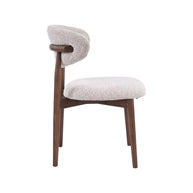LABEL51 Eetkamerstoelen Kyoto - Beige - Geweven - Walnoot Houten Frame