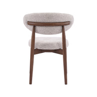 LABEL51 Eetkamerstoelen Kyoto - Beige - Geweven - Walnoot Houten Frame