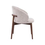 LABEL51 Eetkamerstoelen Nagano - Beige - Geweven - Walnoot Houten Frame