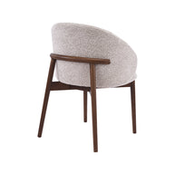 LABEL51 Eetkamerstoelen Nagano - Beige - Geweven - Walnoot Houten Frame