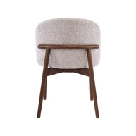 LABEL51 Eetkamerstoelen Nagano - Beige - Geweven - Walnoot Houten Frame