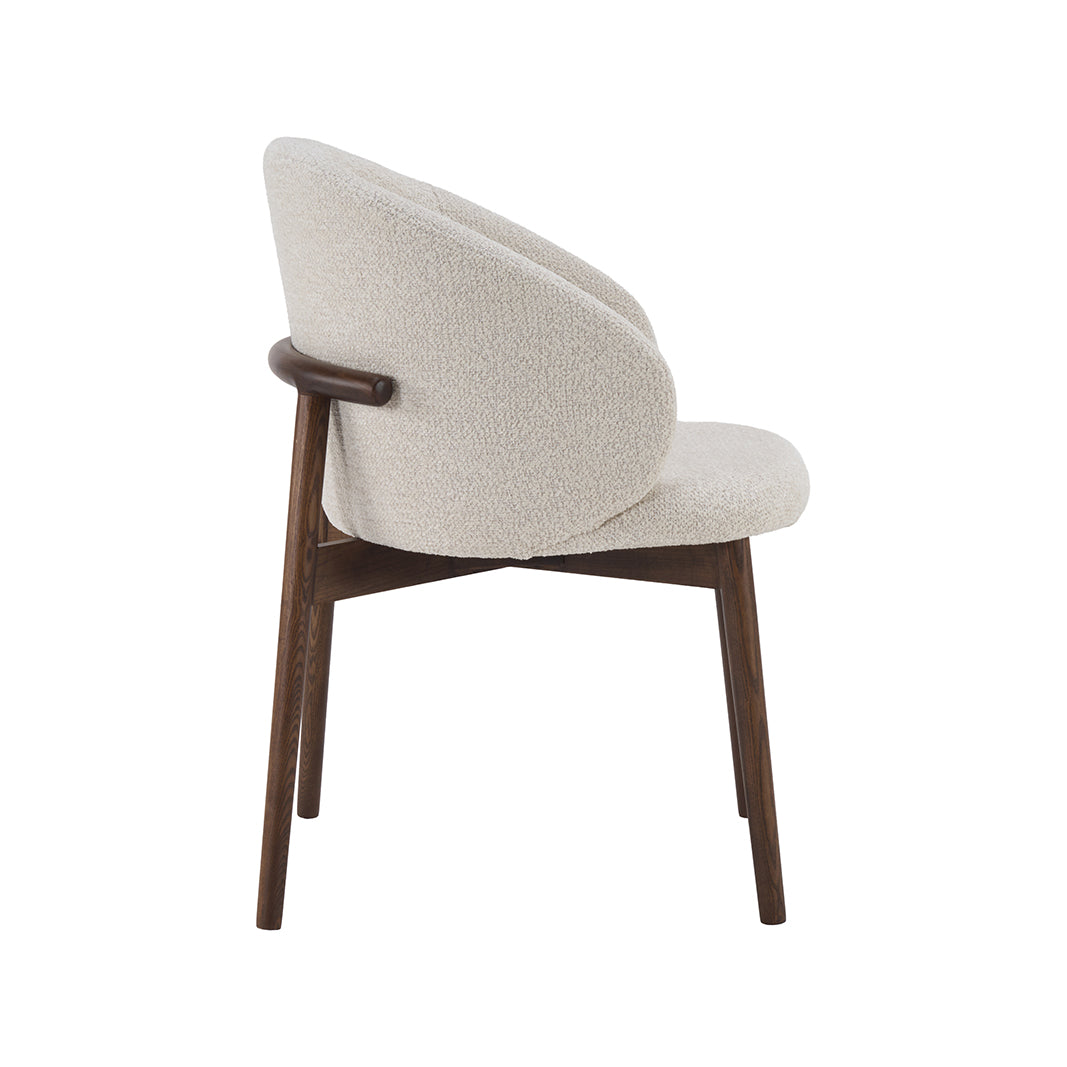 LABEL51 Eetkamerstoelen Nagano - Naturel - Geweven - Walnoot Houten Frame