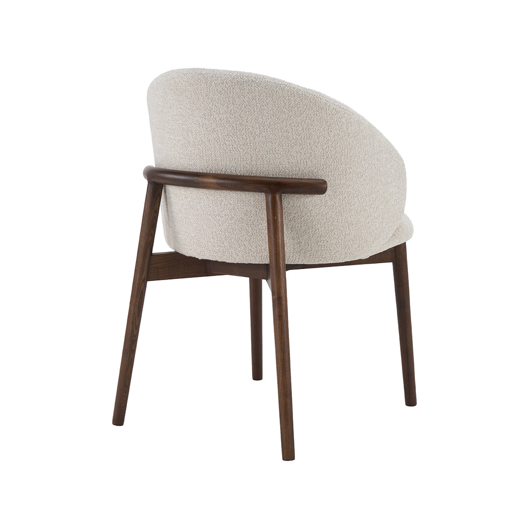 LABEL51 Eetkamerstoelen Nagano - Naturel - Geweven - Walnoot Houten Frame