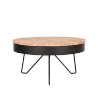 LABEL51 Salontafels Saran - Zwart - Metaal - 80 cm - Rond