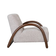 LABEL51 Fauteuils Viggo - Beige - Geweven - Walnoot Houten Frame
