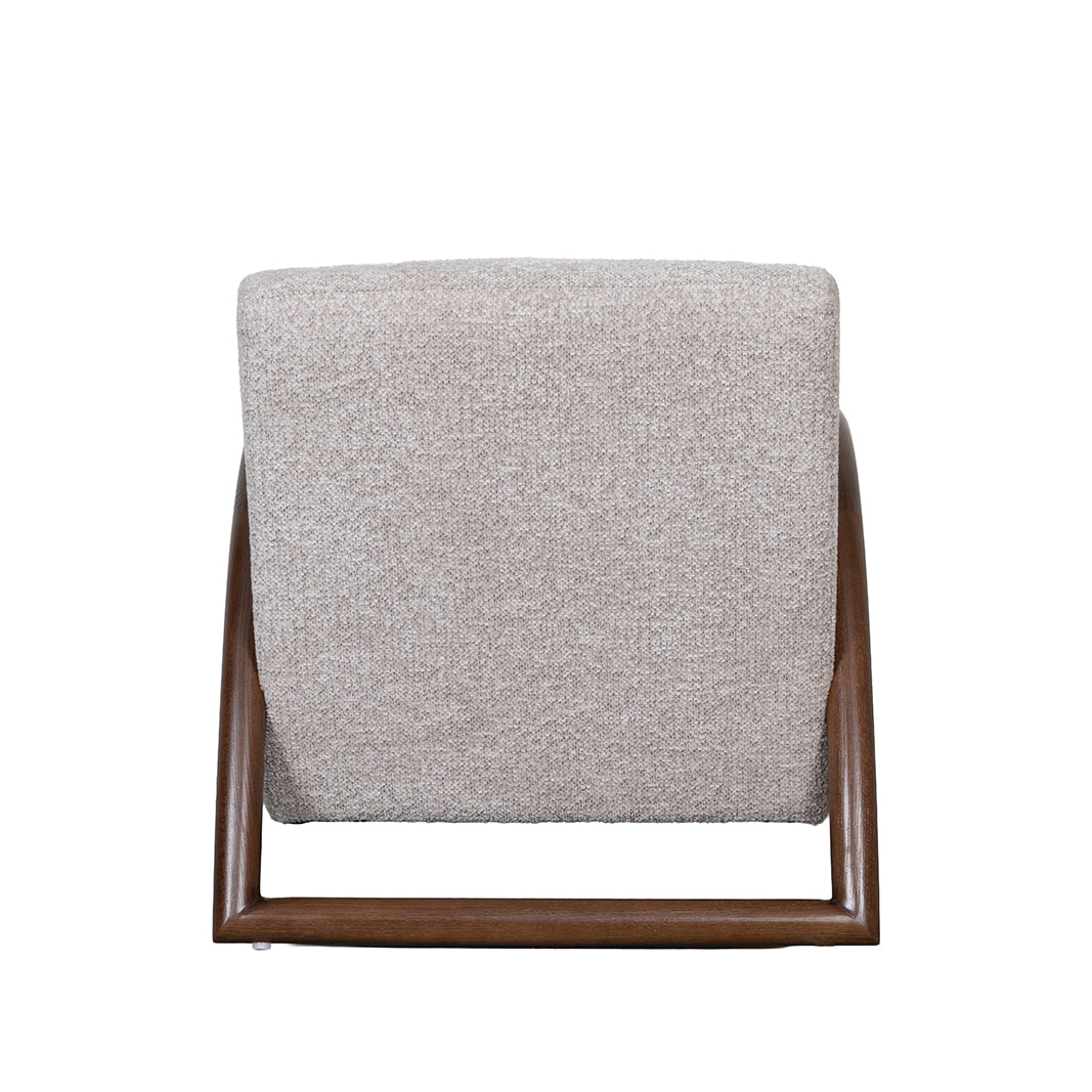 LABEL51 Fauteuils Viggo - Beige - Geweven - Walnoot Houten Frame
