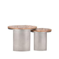 LABEL51 Salontafels Set Bunch - Rough - Mangohout - 60 cm - Rond