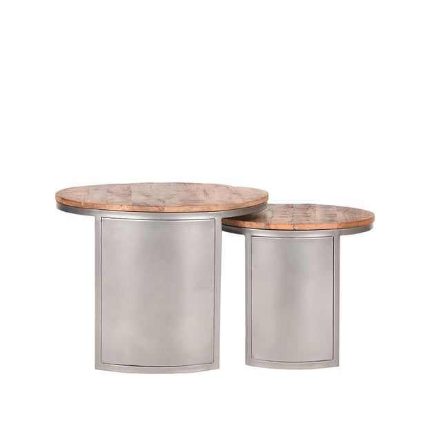 LABEL51 Salontafels Set Bunch - Rough - Mangohout - 60 cm - Rond