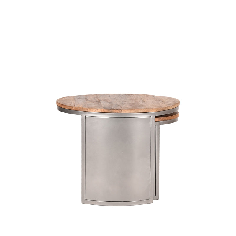 LABEL51 Salontafels Set Bunch - Rough - Mangohout - 60 cm - Rond