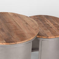 LABEL51 Salontafels Set Bunch - Rough - Mangohout - 60 cm - Rond