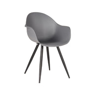 LABEL51 Eetkamerstoelen Luca - Antraciet - PP - Zwart Metalen Frame