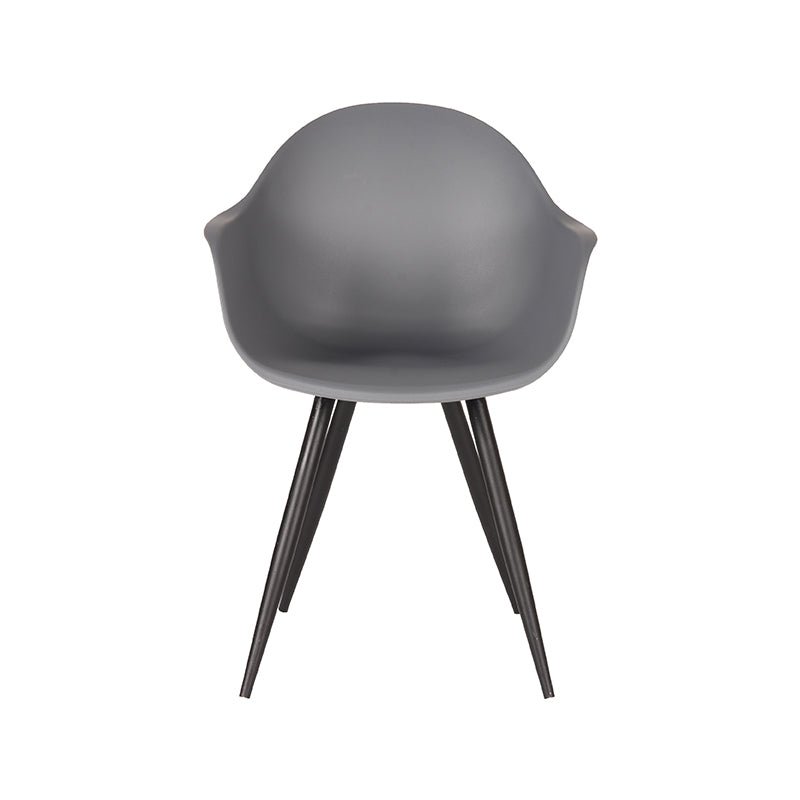 LABEL51 Eetkamerstoelen Luca - Antraciet - PP - Zwart Metalen Frame