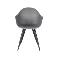 LABEL51 Eetkamerstoelen Luca - Antraciet - PP - Zwart Metalen Frame