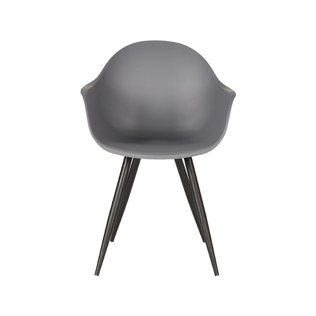 LABEL51 Eetkamerstoelen Luca - Antraciet - PP - Zwart Metalen Frame