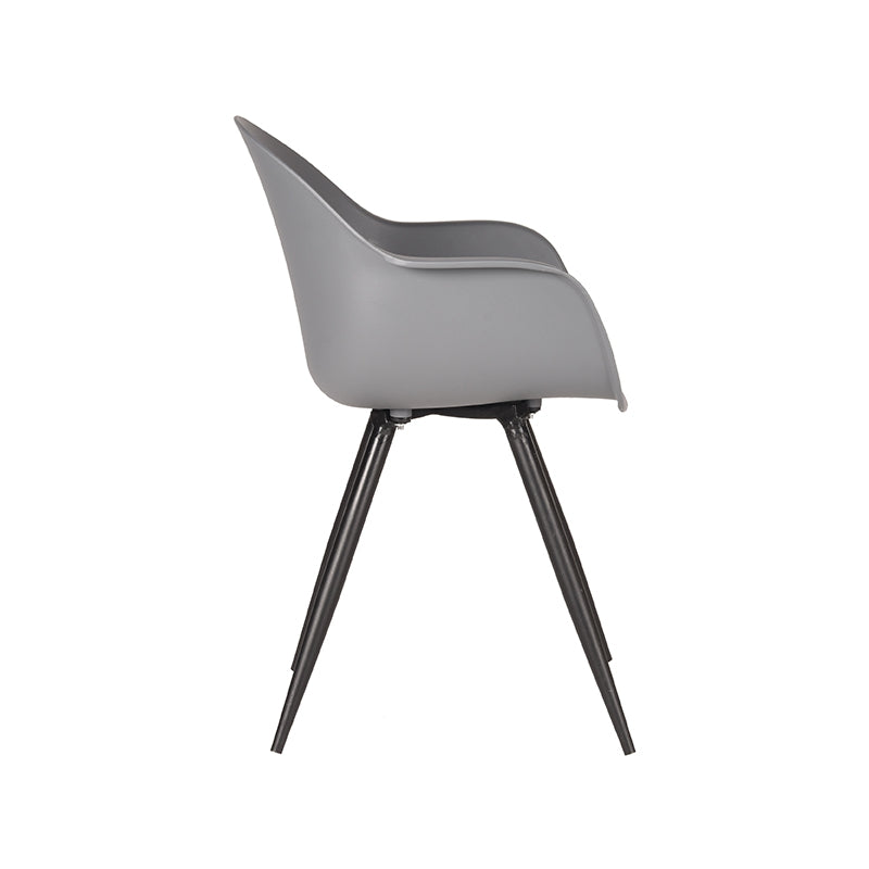 LABEL51 Eetkamerstoelen Luca - Antraciet - PP - Zwart Metalen Frame