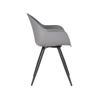 LABEL51 Eetkamerstoelen Luca - Antraciet - PP - Zwart Metalen Frame