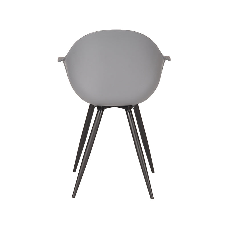 LABEL51 Eetkamerstoelen Luca - Antraciet - PP - Zwart Metalen Frame