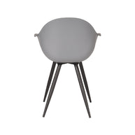 LABEL51 Eetkamerstoelen Luca - Antraciet - PP - Zwart Metalen Frame