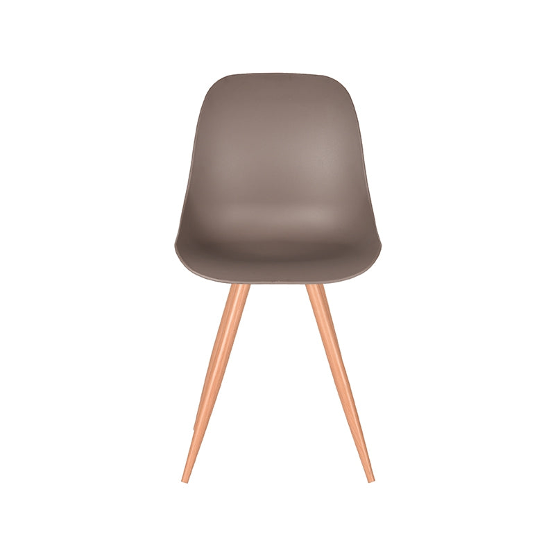 LABEL51 Eetkamerstoelen Rimini - Coffee - PP - Naturel Houtlook Frame