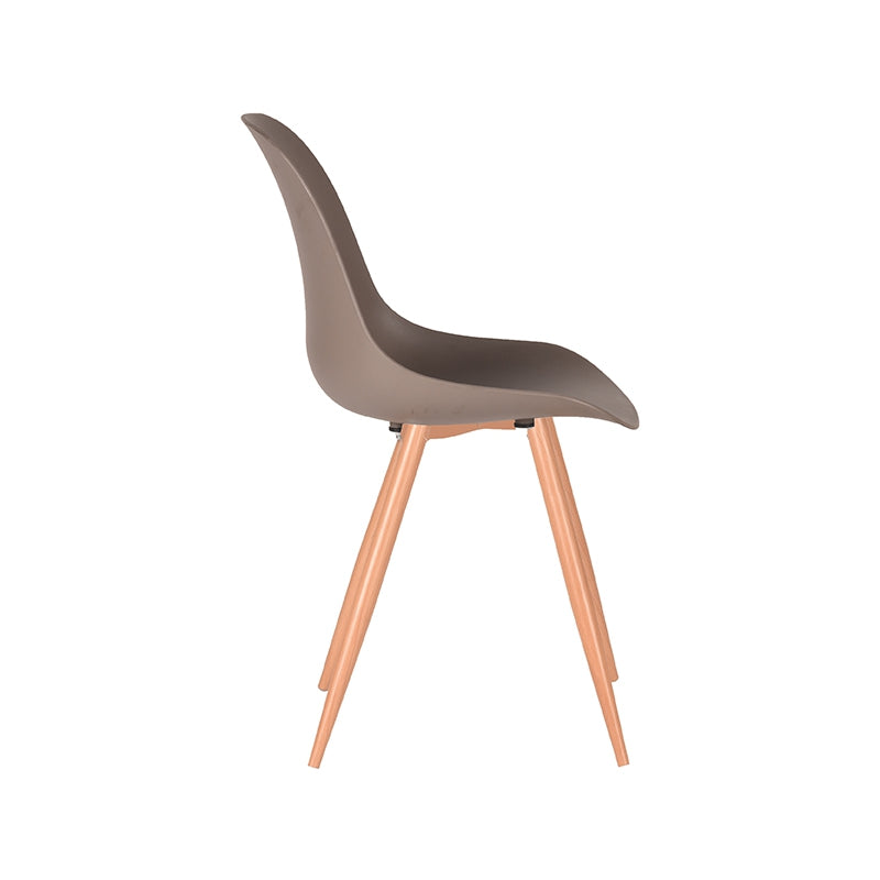 LABEL51 Eetkamerstoelen Rimini - Coffee - PP - Naturel Houtlook Frame