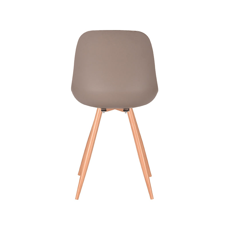 LABEL51 Eetkamerstoelen Rimini - Coffee - PP - Naturel Houtlook Frame