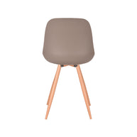 LABEL51 Eetkamerstoelen Rimini - Coffee - PP - Naturel Houtlook Frame