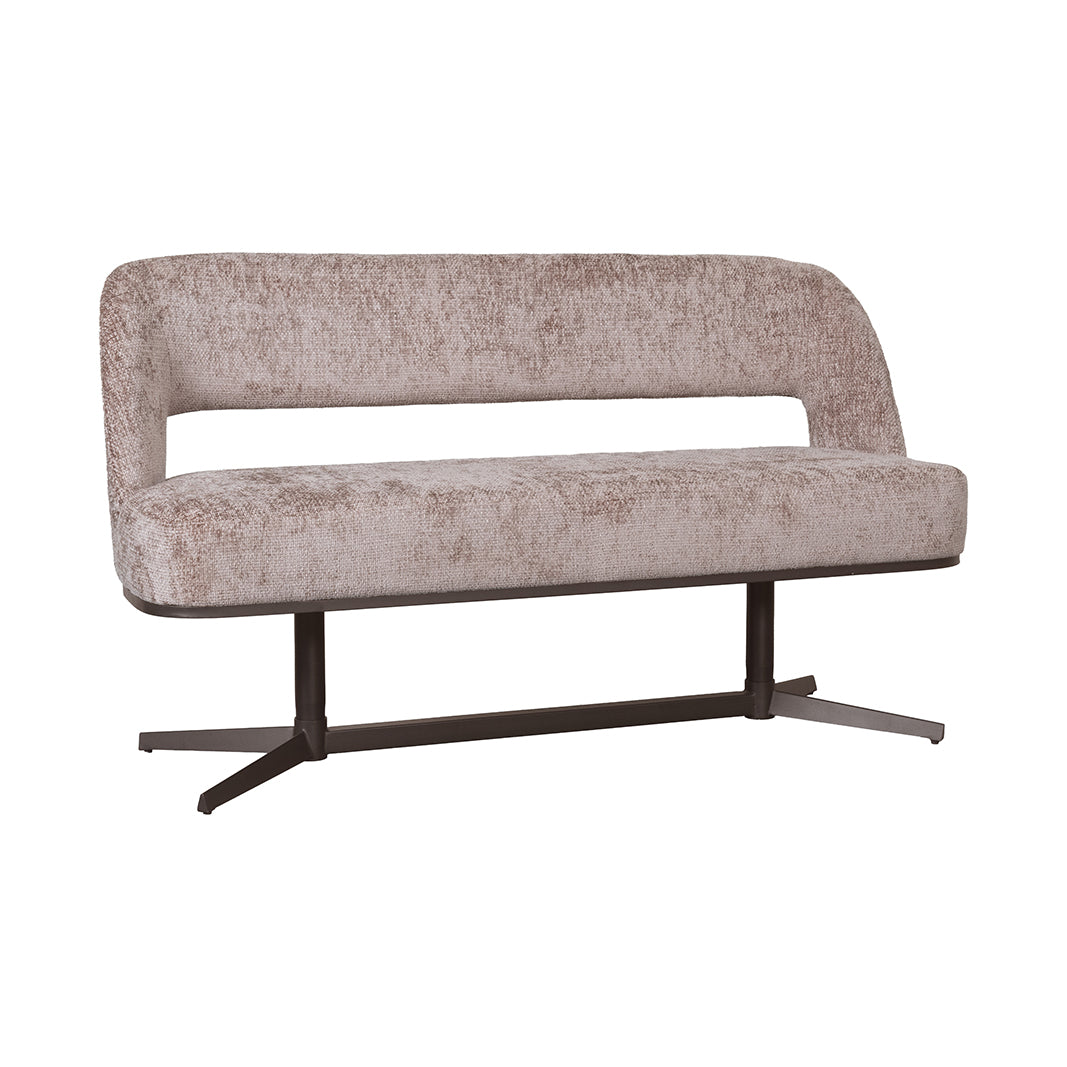 LABEL51 Eetkamerbanken Port Grimaud - Taupe - Chenille 190x61x88 cm