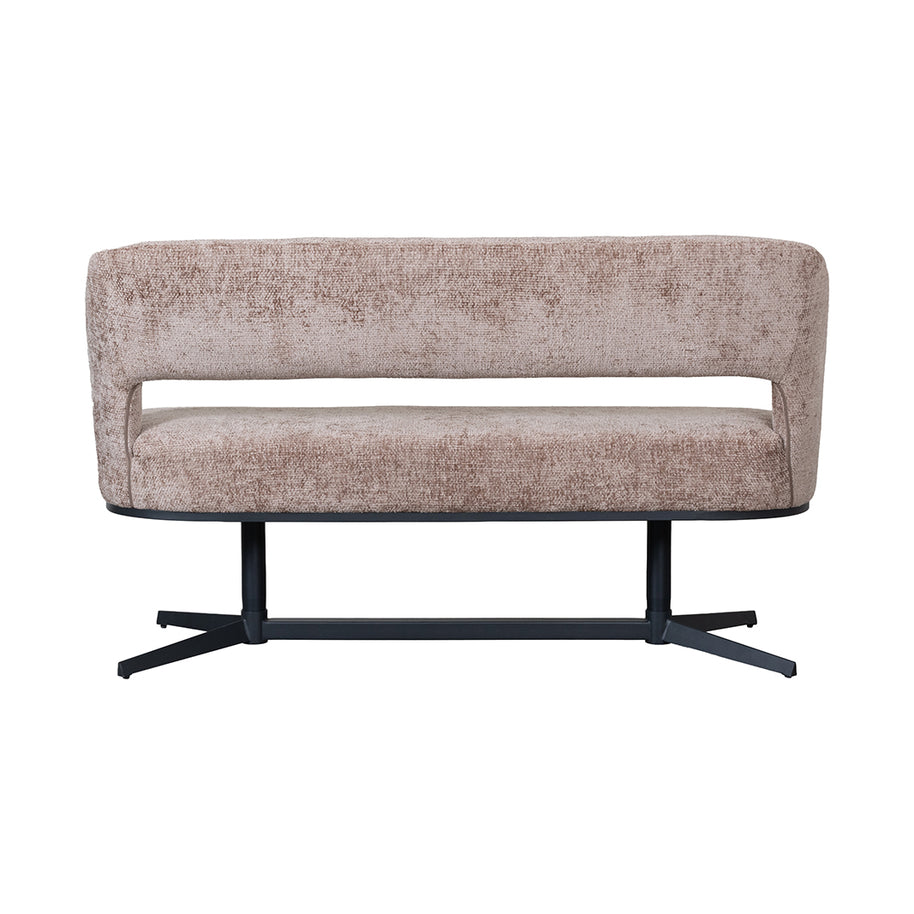 LABEL51 Eetkamerbanken Port Grimaud - Taupe - Chenille 150x61x88 cm