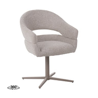 LABEL51 Eetkamerstoelen Donna - Naturel - Boucle - Taupe Metalen Frame