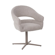 LABEL51 Eetkamerstoelen Donna - Naturel - Boucle - Taupe Metalen Frame