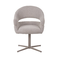 LABEL51 Eetkamerstoelen Donna - Naturel - Boucle - Taupe Metalen Frame