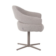 LABEL51 Eetkamerstoelen Donna - Naturel - Boucle - Taupe Metalen Frame