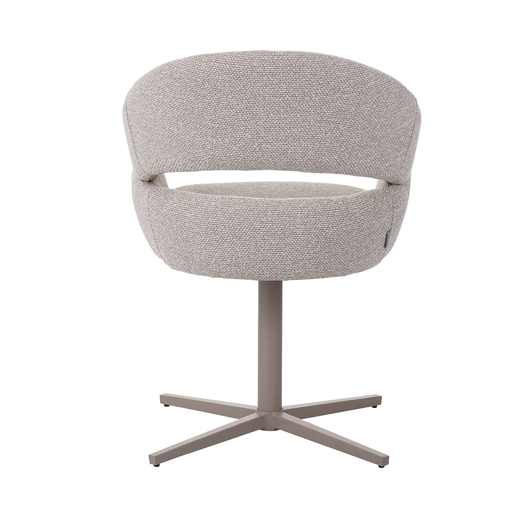 LABEL51 Eetkamerstoelen Donna - Naturel - Boucle - Taupe Metalen Frame