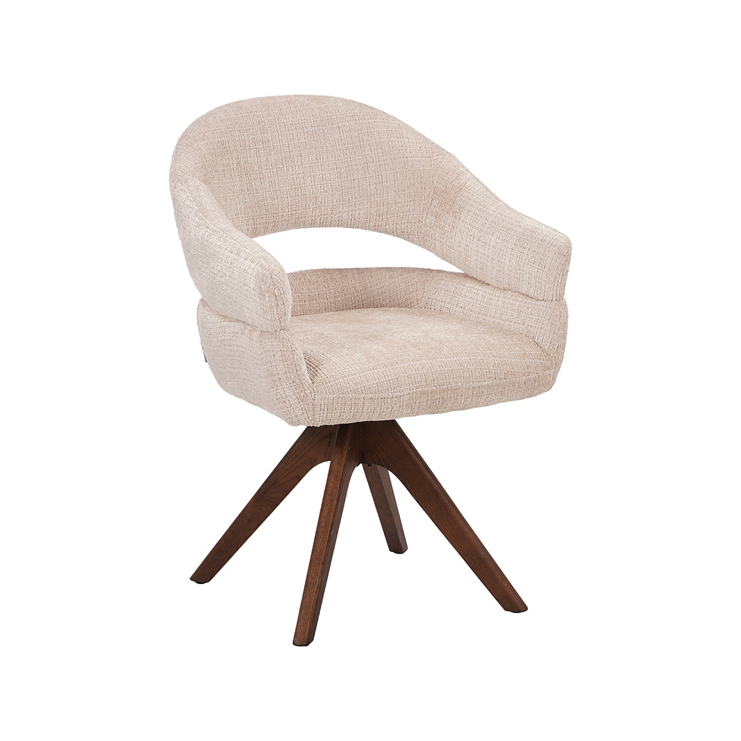 LABEL51 Eetkamerstoelen Sofia - Naturel - Chenille - One Size