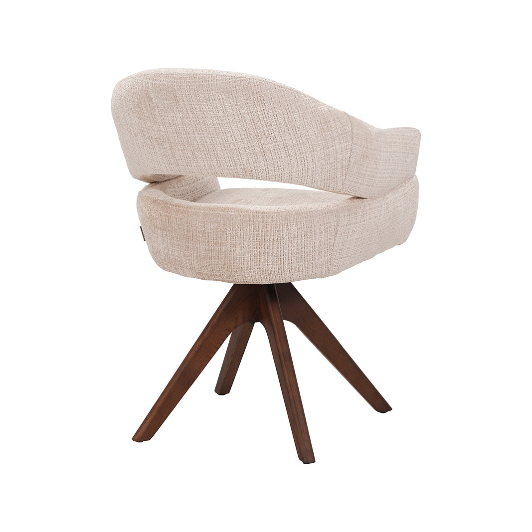 LABEL51 Eetkamerstoelen Sofia - Naturel - Chenille - One Size