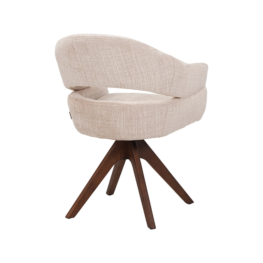LABEL51 Eetkamerstoelen Sofia - Naturel - Chenille - One Size