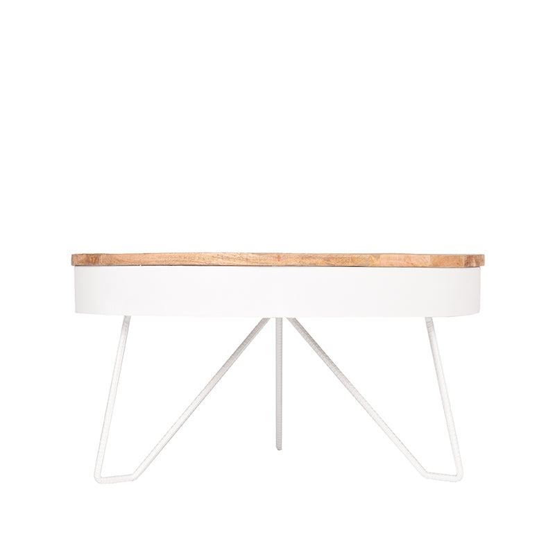 LABEL51 Salontafels Saran - Wit - Metaal - 80 cm - Rond